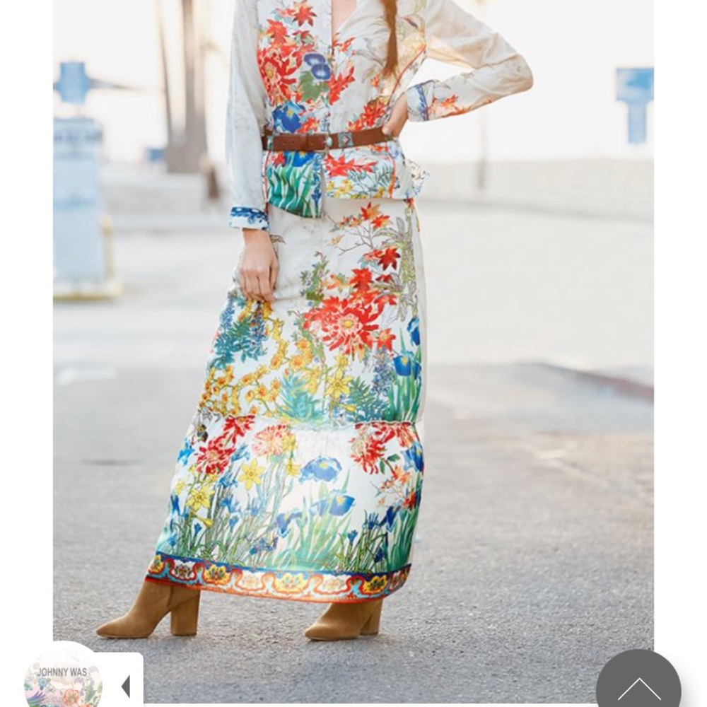 Johnny Was Silk Skirt